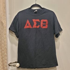 Sz Medium Delta Sigma Theta Sorority Inc.  T-Shirt Black Red Greek Letters